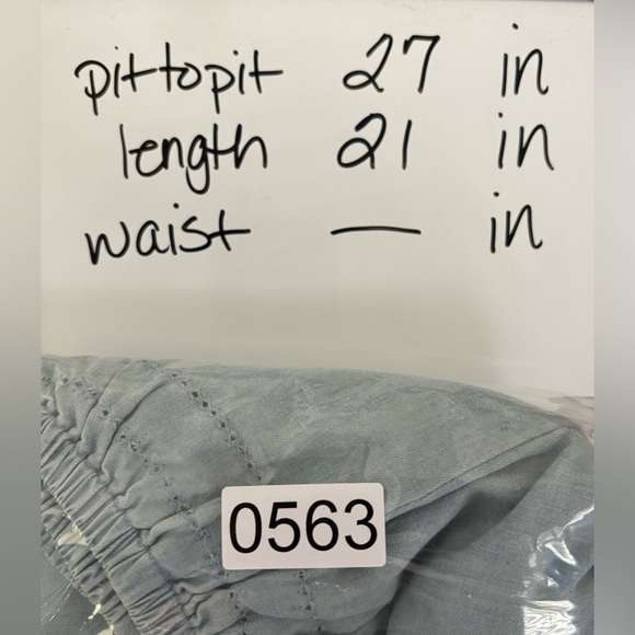 NEW GAP Off-Shoulder Pointelle Chambray Denim‎ 3/4 Sleeve top Sz XL 0563 - Picture 8 of 8